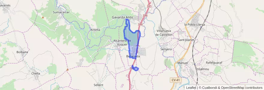 Mapa de ubicacion de Beneixida.