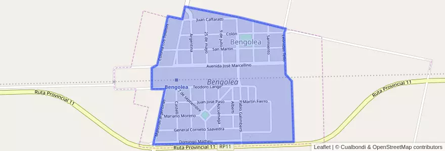 Mapa de ubicacion de Bengolea.