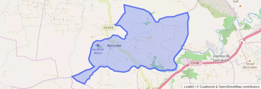 Mapa de ubicacion de Benicolet.