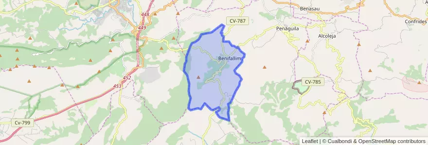 Mapa de ubicacion de Benifallim.