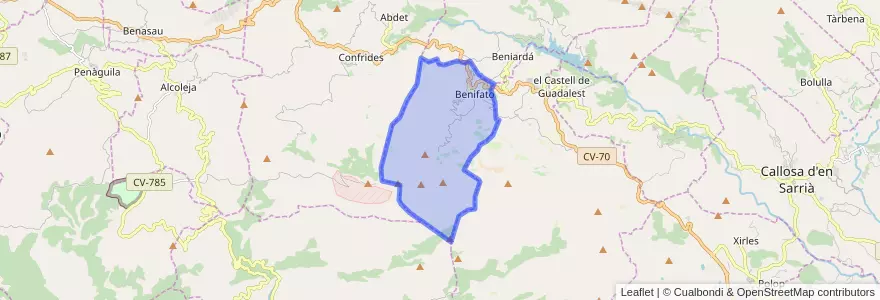 Mapa de ubicacion de Benifato.
