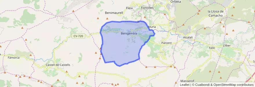 Mapa de ubicacion de Benigembla.