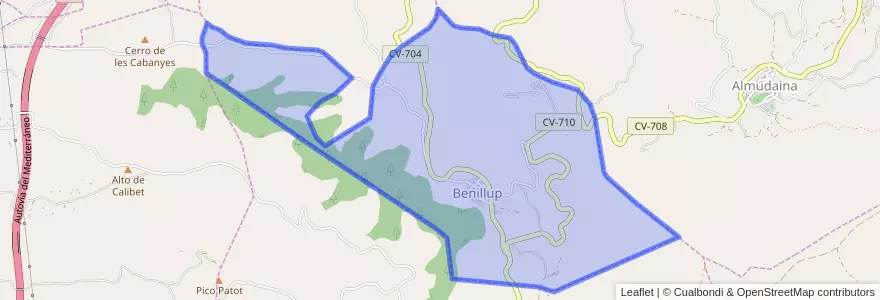 Mapa de ubicacion de Benillup.