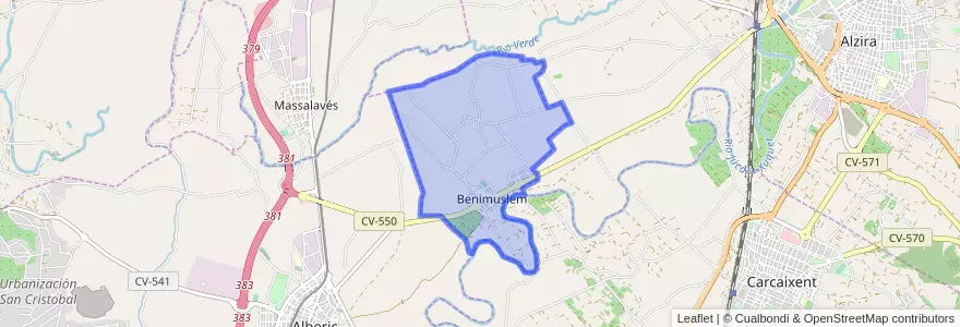 Mapa de ubicacion de Benimuslem.