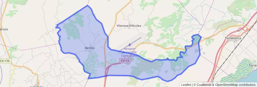 Mapa de ubicacion de Benlloc.