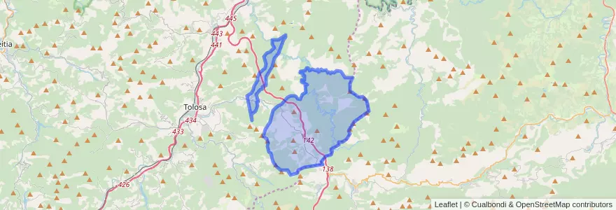 Mapa de ubicacion de Berastegi.