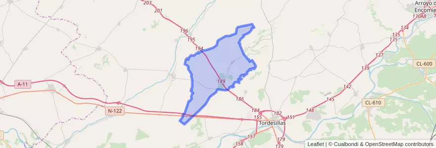 Mapa de ubicacion de Bercero.