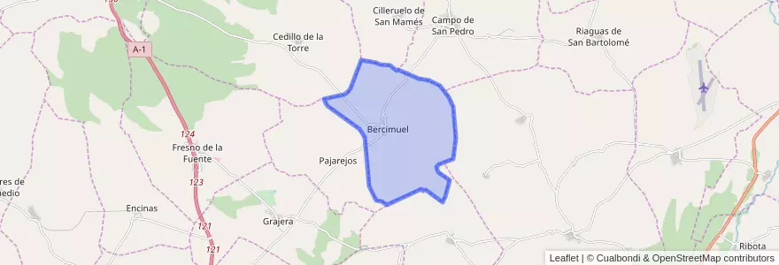 Mapa de ubicacion de Bercimuel.