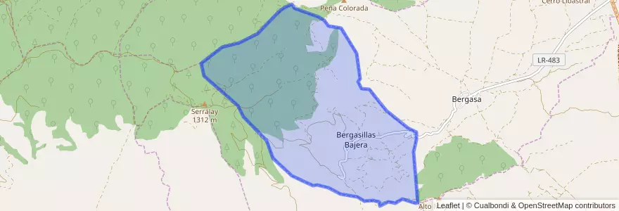 Mapa de ubicacion de Bergasillas Bajera.