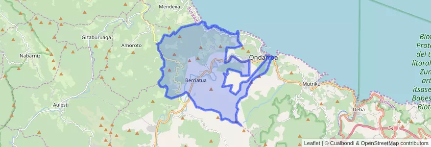 Mapa de ubicacion de Berriatua.