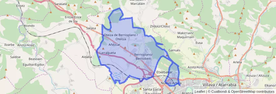 Mapa de ubicacion de Berrioplano.