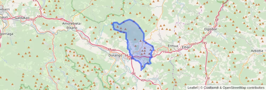 Mapa de ubicacion de Berriz.