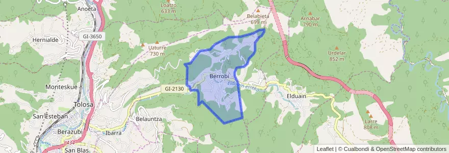 Mapa de ubicacion de Berrobi.