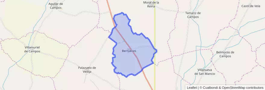 Mapa de ubicacion de Berrueces.