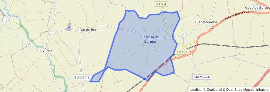 Mapa de ubicacion de Berzosa de Bureba.