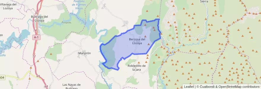 Mapa de ubicacion de Berzosa del Lozoya.