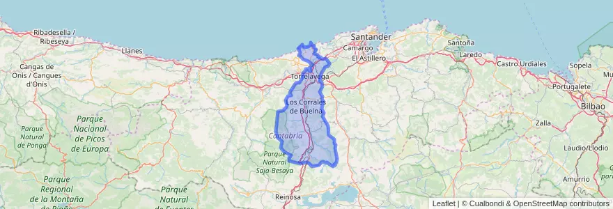 Mapa de ubicacion de Besaya.