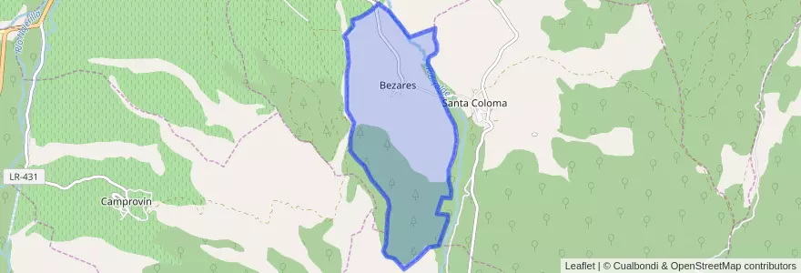 Mapa de ubicacion de Bezares.