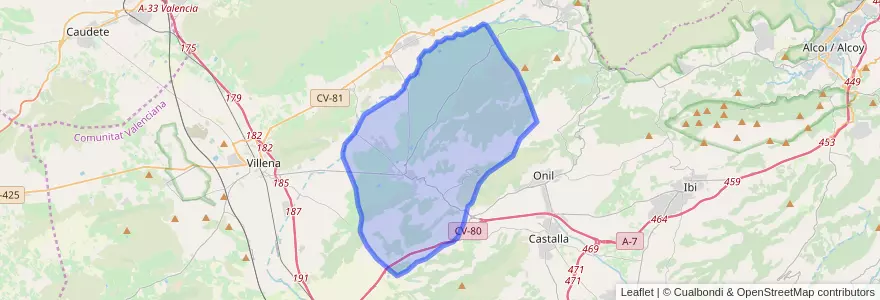 Mapa de ubicacion de Biar.