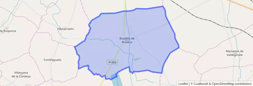 Mapa de ubicacion de Boadilla de Rioseco.