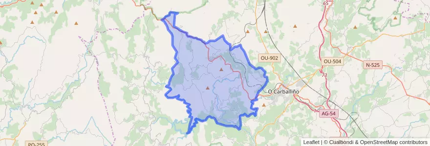 Mapa de ubicacion de Boborás.