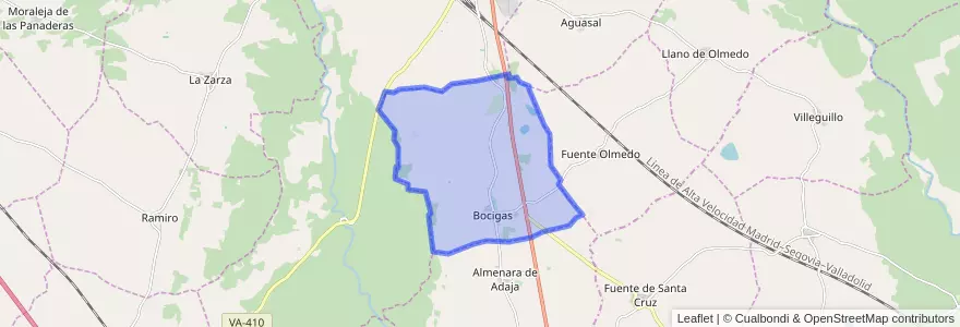 Mapa de ubicacion de Bocigas.