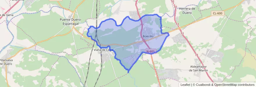 Mapa de ubicacion de Boecillo.