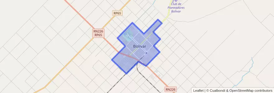 Mapa de ubicacion de Bolívar.