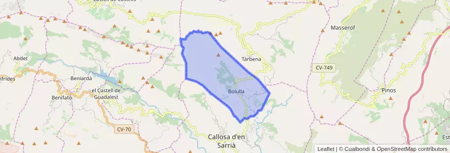 Mapa de ubicacion de Bolulla.