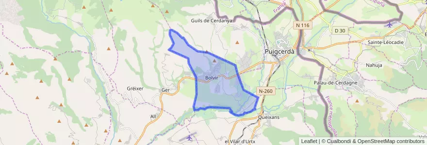 Mapa de ubicacion de Bolvir.
