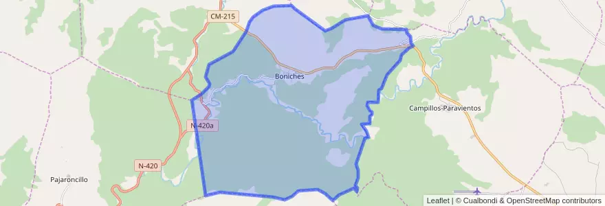 Mapa de ubicacion de Boniches.