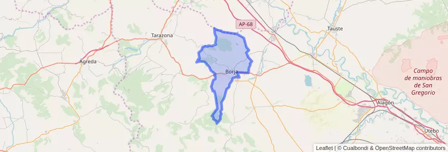 Mapa de ubicacion de Borja.