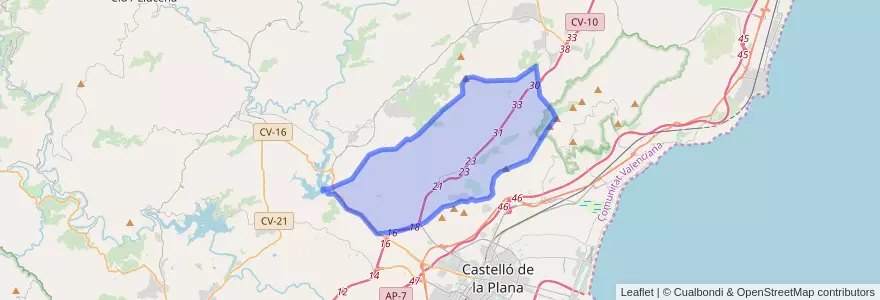 Mapa de ubicacion de Borriol.