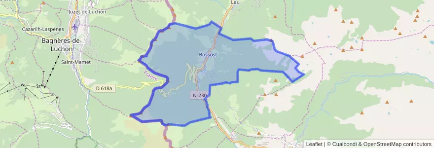 Mapa de ubicacion de Bossòst.