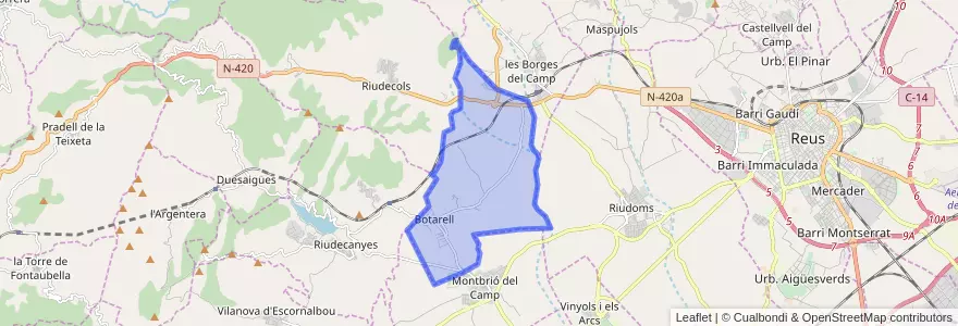 Mapa de ubicacion de Botarell.