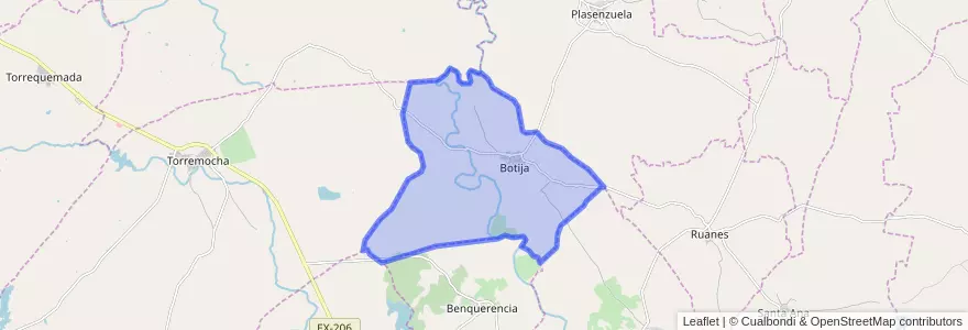 Mapa de ubicacion de Botija.