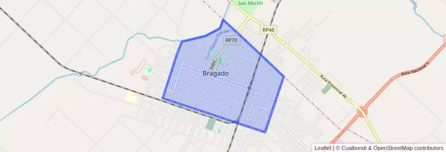 Mapa de ubicacion de Bragado.
