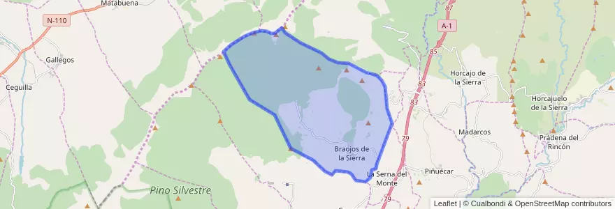 Mapa de ubicacion de Braojos.