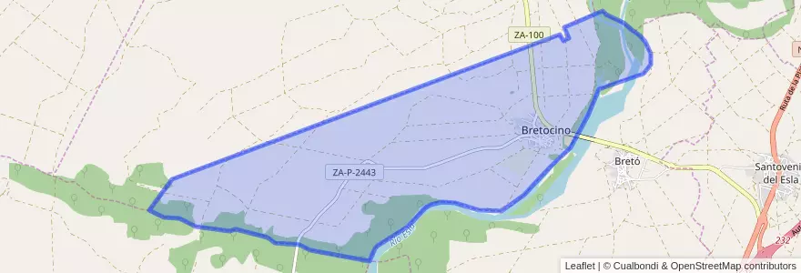Mapa de ubicacion de Bretocino.