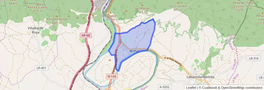 Mapa de ubicacion de Briñas.