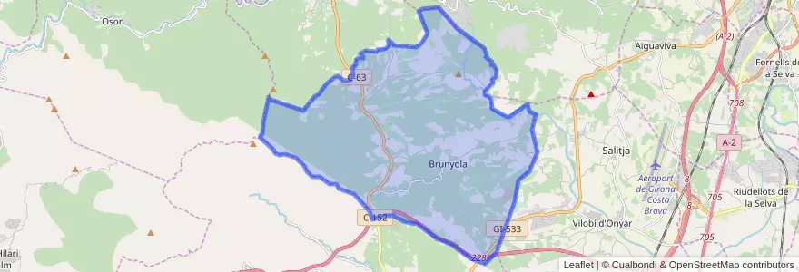 Mapa de ubicacion de Brunyola i Sant Martí Sapresa.