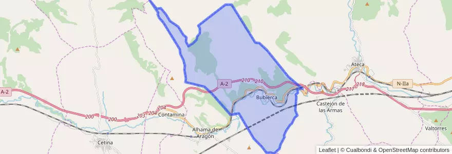 Mapa de ubicacion de Bubierca.