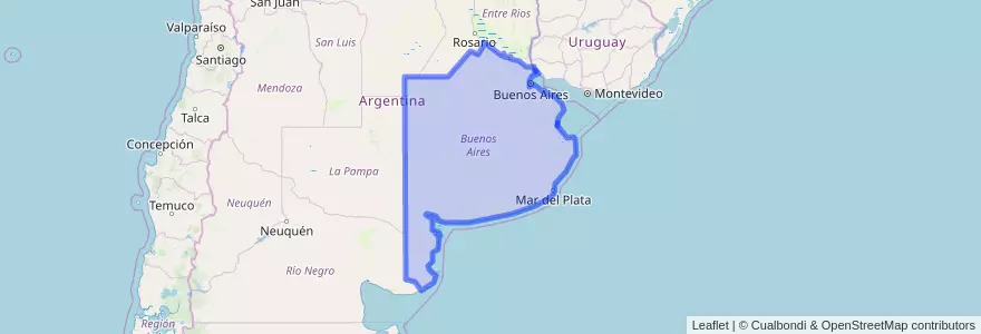 Mapa de ubicacion de Provincia di Buenos Aires.