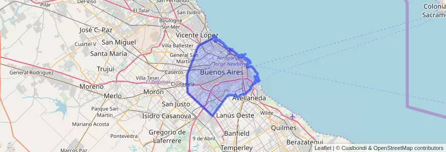 Mapa de ubicacion de 부에노스아이레스.