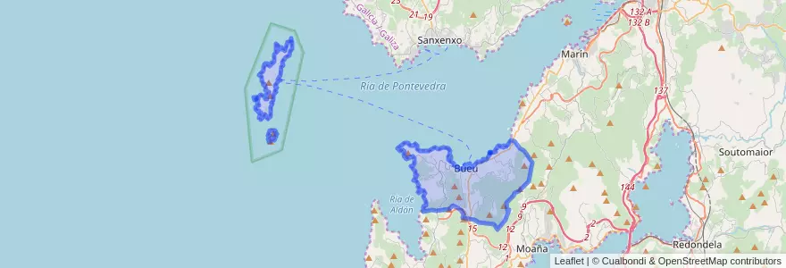 Mapa de ubicacion de Bueu.
