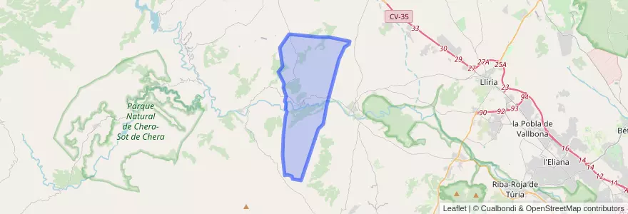 Mapa de ubicacion de Bugarra.