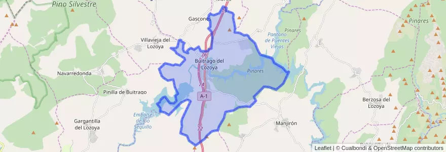 Mapa de ubicacion de Buitrago del Lozoya.