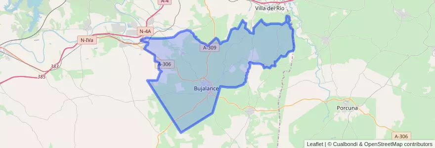 Mapa de ubicacion de Bujalance.