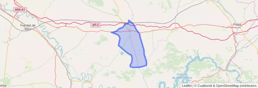 Mapa de ubicacion de Bujaraloz.