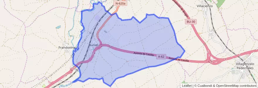 Mapa de ubicacion de Buniel.